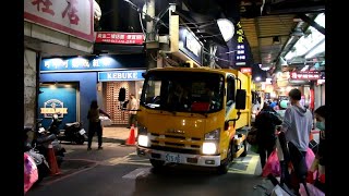 (突遇車輛故障)淡水區垃圾車575-R6沿線播音收運(新北市環保局) Taiwan Garbage Truck in New Taipei city，Taiwan (ゴミ収集車、대만 쓰레기차 )