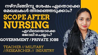 Job opportunities available after nursing. എവിടെയൊക്കെ ജോലി ചെയ്യാം?Govt \u0026 pvt sector after nursing.