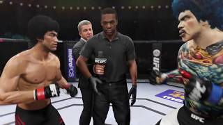 Bruce Lee vs. Deadly Clown (EA Sports UFC 2) - CPU vs. CPU - Crazy UFC 👊🤪
