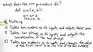 Sum Procedure with a Return Statement - Intro to Computer Science