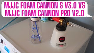 MJJC Foam Cannon S v3.0 and MJJC Foam Cannon Pro v2.0 comparison, with 6 different shampoos