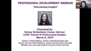Interviewing Insights | Professional Development | CUNY SPS