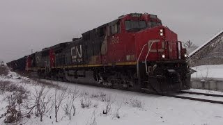 CN 451 rolls past OCS limits towards the CN transfer yard then ONR's North Bay Yard (Mar 24, 2017)