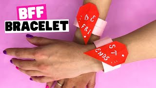 How to make BFF origami BRACELET easy [heart friendship bracelet]
