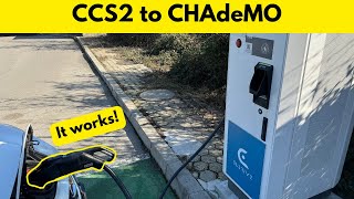 First charging tests with the CCS2 to CHAdeMO adapter are successful!