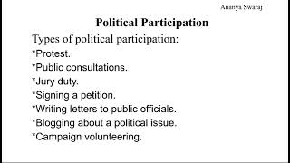 Political Participation Meaning and Concept ( in English)