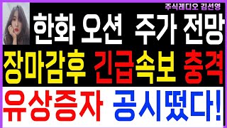 [한화오션 한화오션주가전망 한화오션목표가 ]🔴장마감후 긴급속보 충격🔴유상증자 공시떴다🔴긴급  \