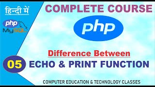 Echo and Print Function in PHP | Differences between Echo and Print | Complete PHP Tutorial
