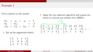MATH 3191: Linear System with Unique Solution