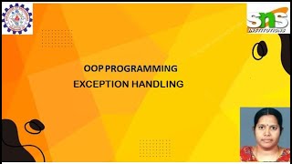 EXCEPTION HANDLING IN JAVA | OOP PROGRAMMING | SNS INSTITUTIONS