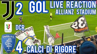 Juventus Empoli 2-4 dcr | Gol Live reaction calci di rigore Allianz Stadium