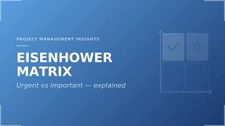 The Eisenhower Matrix: Urgent vs Important