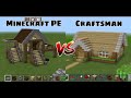 Minecraft PE VS Craftsman: Building Craft - Survival House [Building Battle]