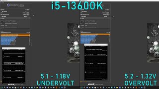 13600K: 5.1Ghz (1.18V) vs 5.2GHz (1.32V) Undervoltage and Overvoltage - Cinebench / The Division 2