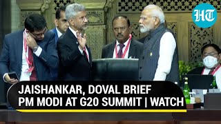 PM Modi patiently listens to Jaishankar in NSA Doval's presence at G20 Summit | Watch