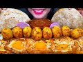 ASMR SPICY EGG CURRY, ONION, PARATHA MUKBANG MASSIVE Eating Sounds