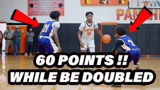 8th Grader Drops 60 Points while being double teamed! Best middle school game ever Kavian Bryant