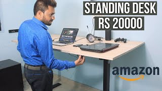 Flexispot Electric Standing Desk - Unboxing and Review 20000 rupees in India in HINDI