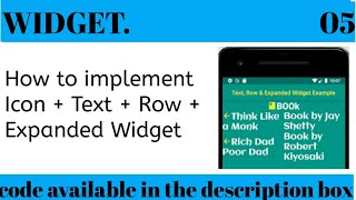 How to implement Icon, Text, Row & Expanded Widget |Flutter Tutorial |Shreya's Stuff |2021