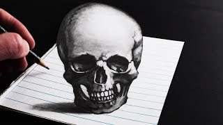 How to Draw a Skull 3D Optical Illusion