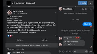 "Find the key" Crypto CTF Easy 18 June 2023 from CTFBD by Tahmid Sadiq walkthrough