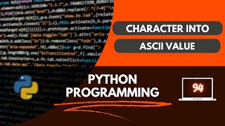 Python Program to Convert Characters into ASCII