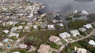 Aerial video shows Hurricane Ian aftermath in Lee County, Florida