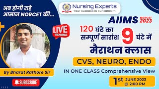 Nursing Experts | AIIMS NORCET 2023 | CVS | NEURO | ENDO | In one class | By Bharat Sir