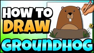 How to Draw a Groundhog | Groundhog's Day | Art for Kids