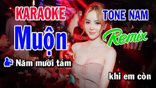 Muộn Karaoke Remix Tone Nam | Beat Phối Mới | Karaoke Bình Nguyên
