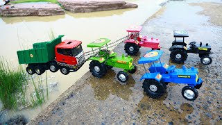 New Tata Tipper Accident Water River Pulling Out Eicher HMT Sonalika Swaraj Tractor ? Cartoon CS Toy