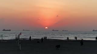 Sunset in Cijin Kaohsiung Taiwan 夕陽下山旗津海水浴場，高雄