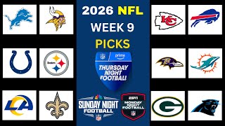 2025 NFL WEEK 9 GAME PICKS FULL WEEK PREDICTIONS