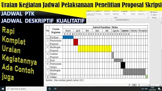 Membuat Uraian Kegiatan Jadwal Pelaksanaan Penelitian Proposal Skripsi Bagian 2