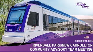 Purple Line CAT Meeting Riverdale Park/ New Carrollton - October 15,2024