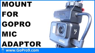 GoPro Pro 3.5mm Mic Adapter case mount for GoPro Hero 7 Black, Hero 6 and Hero 5 with cold shoe