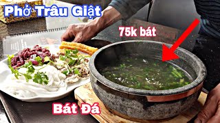 PHỞ TRÂU GIẬT BÁT ĐÁ SỐ 1 LẠNG SƠN /Buffalo meat pho in stone bowl in Lang Son, Vietnam