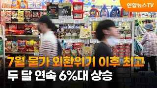 7월 물가 외환위기 이후 최고…두달 연속 6%대 / 연합뉴스TV (YonhapnewsTV)