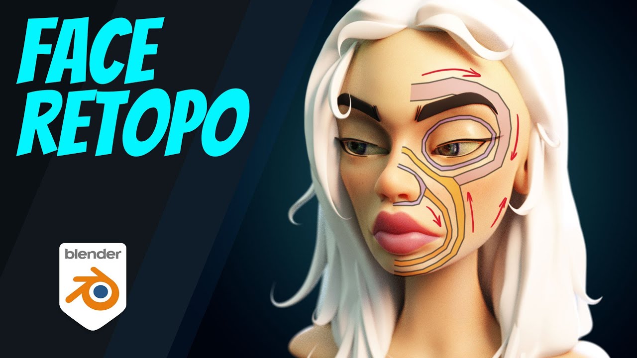 Retopoligise A Face - Retopology Guide - Blender 3 - YouTube