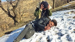 ALI Agha and Fatemeh Explore the Majestic Snowy Mountain!