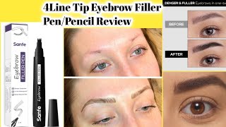 Sanfe Eyebrow Filler Pen Review//Get Natural Looking Brows In Minutes//4line eyebrow pencil review