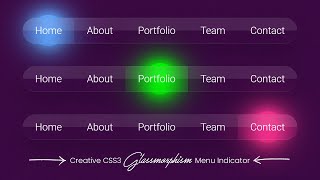 Glassmorphism Menu Indicator using CSS & Javascript | Magic Menu Indicator