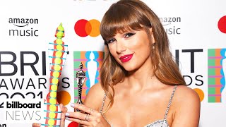Taylor Swift Accepts Global Icon Award at the 2021 Brit Awards | Billboard News