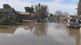 Modesto street floods after waterline break