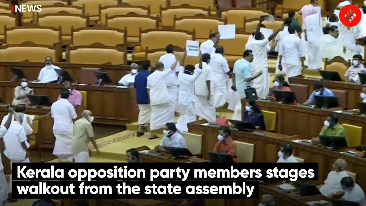 Kerala Opposition Party Members Stages Walkout From The State Assembly ...