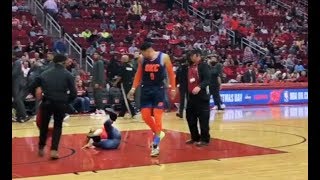 Russell Westbrook knocked Over Singer Pregame