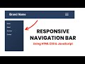 Responsive Navbar Tutorial with HTML CSS And JavaScript