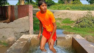 Swimming In Village Tubewell After Hand Pump | Vlog Adventures