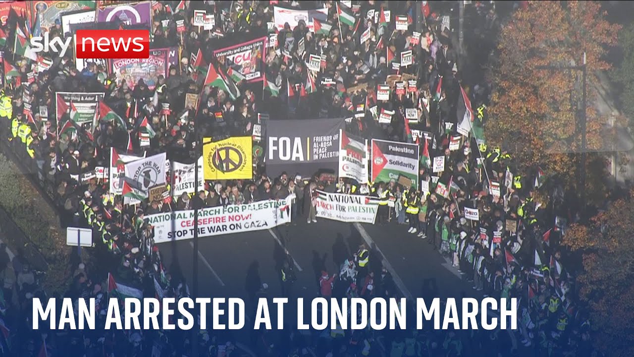 Met Police Arrest Man At Pro-Palestinian March - YouTube