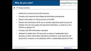 Foreign Financial Institution FATCA Reporting Obligations